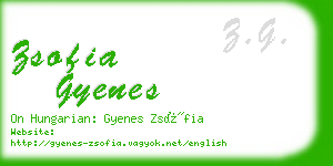 zsofia gyenes business card